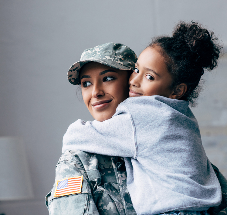 military mom and daughter