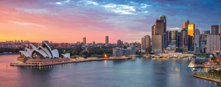 Sydney Australia cityscape at sunset