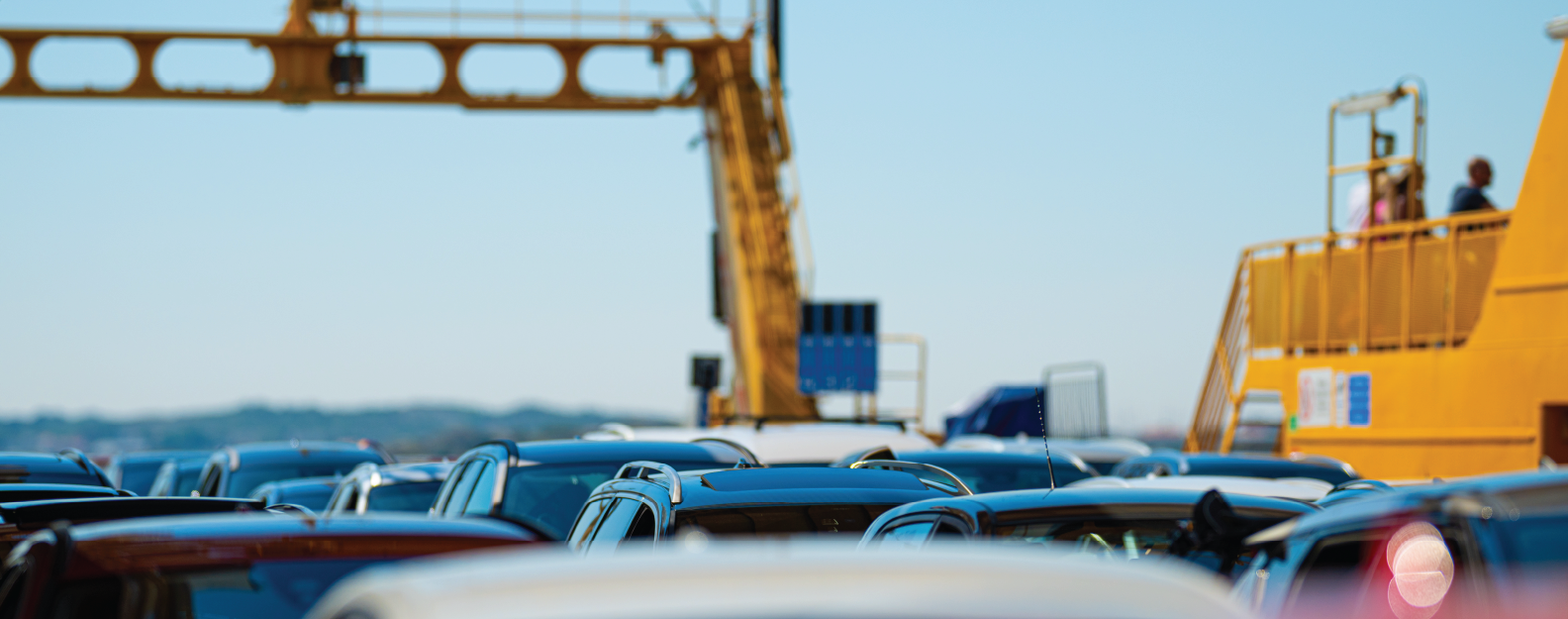 car roofs on a car ferry