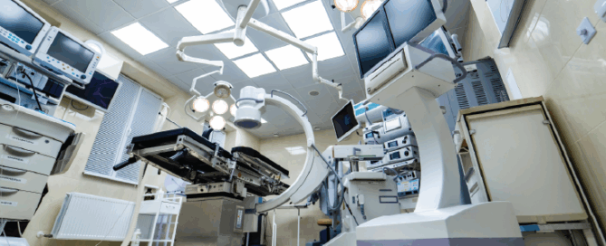 Surgical technologies in operating room. Medical sterile equipment.